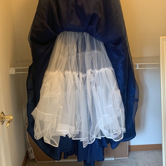 Dark Blue/Navy Halter,beaded body, crinoline skirt for a little poof - Picture 5 of 6